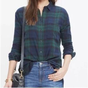Madewell Plaid Cotton Flannel Shirt - Women’s XS